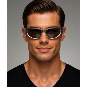 Sport Sunglasses Men's‎ Driving Fishing Golf Gray Frame Black Lens Driving UV400